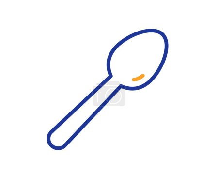 Illustration for Spoon line icon. Kitchen cutlery sign. Kitchenware teaspoon utensils symbol. Colorful thin line outline concept. Linear style spoon icon. Editable stroke. Vector - Royalty Free Image