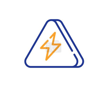 Illustration for Power line icon. Flash electric energy sign. Lightning bolt symbol. Colorful thin line outline concept. Linear style lightning bolt icon. Editable stroke. Vector - Royalty Free Image