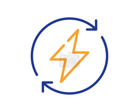 Illustration for Renewable power line icon. Update electric energy sign. Lightning bolt symbol. Colorful thin line outline concept. Linear style renewable power icon. Editable stroke. Vector - Royalty Free Image