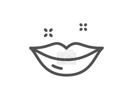 Illustration for Lips line icon. Woman kiss sign. Beauty mouth symbol. Quality design element. Linear style lips icon. Editable stroke. Vector - Royalty Free Image