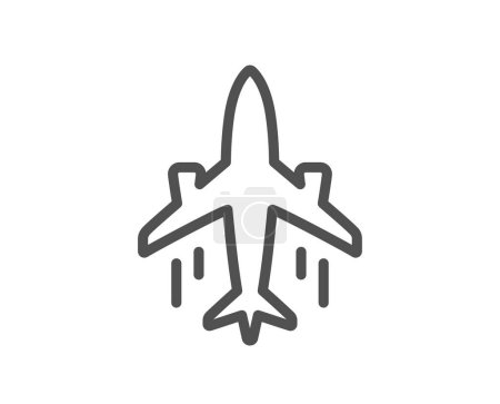 Illustration for Plane line icon. Airplane travel flight sign. Airport transport symbol. Quality design element. Linear style plane icon. Editable stroke. Vector - Royalty Free Image