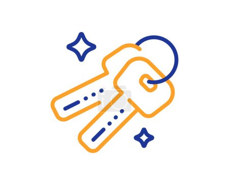 Illustration for Keys line icon. Door access lock sign. Buy new house symbol. Colorful thin line outline concept. Linear style keys icon. Editable stroke. Vector - Royalty Free Image