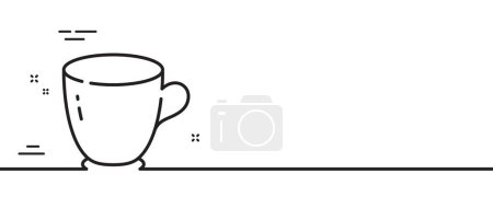 Illustration for Tea cup line icon. Tableware coffee mug sign. Drink kitchenware pot symbol. Minimal line illustration background. Tea cup line icon pattern banner. White web template concept. Vector - Royalty Free Image