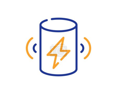 Illustration for Charge battery line icon. Electric power energy sign. Power bank symbol. Colorful thin line outline concept. Linear style charge battery icon. Editable stroke. Vector - Royalty Free Image