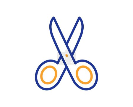 Illustration for Cut line icon. Tailor, hairdresser or barber scissors sign. Shears symbol. Colorful thin line outline concept. Linear style cut icon. Editable stroke. Vector - Royalty Free Image