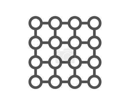 Illustration for Density line icon. Gas particles grid sign. High porosity symbol. Quality design element. Linear style density icon. Editable stroke. Vector - Royalty Free Image