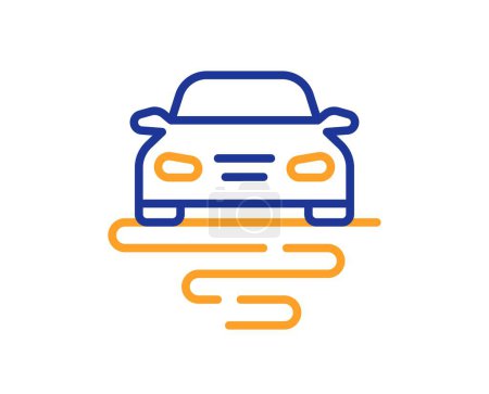 Illustration for Route line icon. Car road path sign. Vehicle highway symbol. Colorful thin line outline concept. Linear style route icon. Editable stroke. Vector - Royalty Free Image