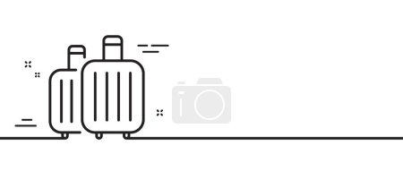 Ilustración de Icono de línea de equipaje. Señal de equipaje de viaje. Símbolo de reclamación de bolsa de viaje. Fondo de ilustración de línea mínima. Banner de patrón de icono de línea de equipaje. Concepto de plantilla web blanca. Vector - Imagen libre de derechos