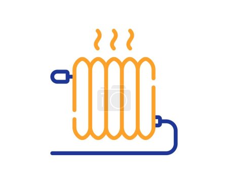 Illustration for Radiator line icon. Heat convector sign. Temperature heater symbol. Colorful thin line outline concept. Linear style radiator icon. Editable stroke. Vector - Royalty Free Image