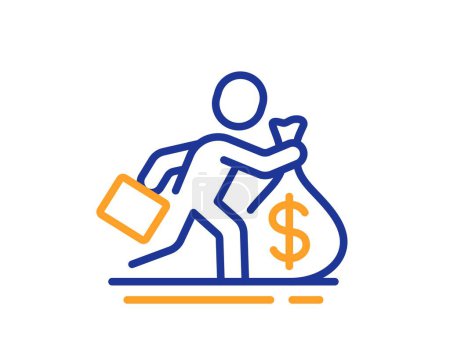 Illustration for Salary line icon. Business wages sign. Cash money bribe symbol. Colorful thin line outline concept. Linear style salary icon. Editable stroke. Vector - Royalty Free Image