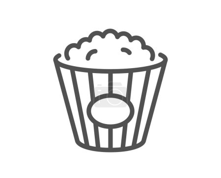 Illustration for Popcorn line icon. Pop corn sign. Cinema snack food symbol. Quality design element. Linear style popcorn icon. Editable stroke. Vector - Royalty Free Image