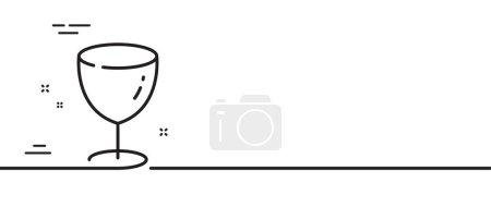 Téléchargez les illustrations : Icône en verre. Vaisselle enseigne en verre à vin. Boire vaisselle symbole ustensiles de cuisine. Illustration de ligne minimale. Bannière de motif d'icône en verre. Concept de gabarit Web blanc. Vecteur - en licence libre de droit