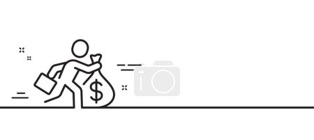 Illustration for Salary line icon. Business wages sign. Cash money bribe symbol. Minimal line illustration background. Salary line icon pattern banner. White web template concept. Vector - Royalty Free Image