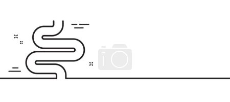 Intestine line icon. Healthy bowel, digestion sign. Intestines colonoscopy symbol. Minimal line illustration background. Intestine line icon pattern banner. White web template concept. Vector
