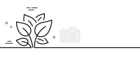 Illustration for Leaf line icon. Leaves plant sign. Organic farm lettuce symbol. Minimal line illustration background. Leaf line icon pattern banner. White web template concept. Vector - Royalty Free Image