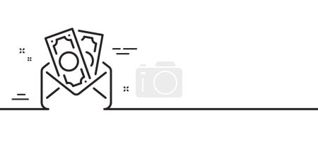 Illustration for Bribe line icon. Money fraud crime sign. Cash envelope symbol. Minimal line illustration background. Bribe line icon pattern banner. White web template concept. Vector - Royalty Free Image