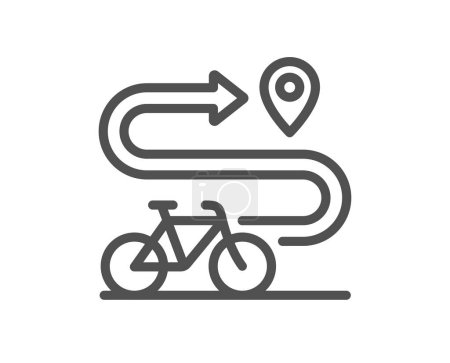 Illustration for Bike path line icon. Delivery bicycle transport sign. Sport activity symbol. Quality design element. Linear style bike path icon. Editable stroke. Vector - Royalty Free Image