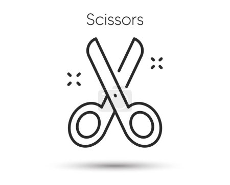 Illustration for Scissors line icon. Cut paper scissor sign. Tailor, hairdresser or barber symbol. Illustration for web and mobile app. Line style open scissors icon. Editable stroke cut hair tool. Vector - Royalty Free Image