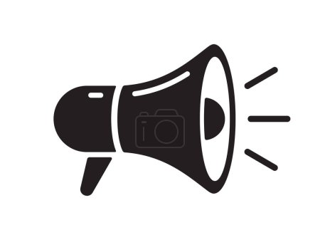 Illustration for Megaphone, loudspeaker realistic icon. Business news banner. Announce an sale offer by loudspeaker. Attention megaphone icon. Portable promotion loudspeaker. Vector - Royalty Free Image