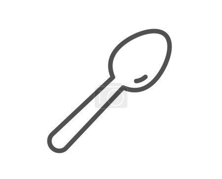 Illustration for Spoon line icon. Kitchen cutlery sign. Kitchenware teaspoon utensils symbol. Quality design element. Linear style spoon icon. Editable stroke. Vector - Royalty Free Image