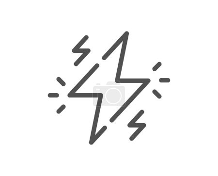 Illustration for Power line icon. Flash electric energy sign. Lightning bolt symbol. Quality design element. Linear style power icon. Editable stroke. Vector - Royalty Free Image