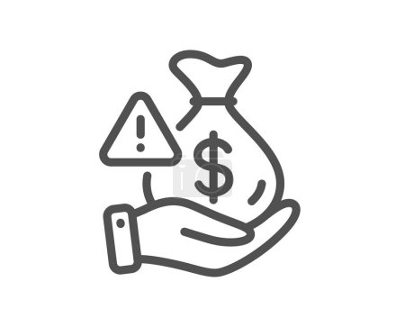 Illustration for Bribe line icon. Money fraud crime sign. Cash scam symbol. Quality design element. Linear style bribe icon. Editable stroke. Vector - Royalty Free Image