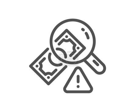 Illustration for Fraud line icon. Money crime sign. Accounting offense symbol. Quality design element. Linear style fraud icon. Editable stroke. Vector - Royalty Free Image