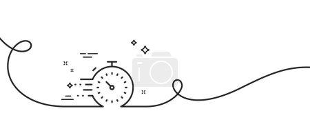 Ilustración de Icono de línea de tiempo. Continuo una línea con rizo. Signo de gestión del tiempo. Símbolo de cronómetro. Cronómetro de cinta de contorno único. Patrón de curva de bucle. Vector - Imagen libre de derechos