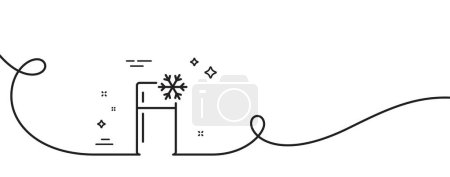 Illustration for Single chamber refrigerator line icon. Continuous one line with curl. Fridge sign. Freezer storage symbol. Refrigerator single outline ribbon. Loop curve pattern. Vector - Royalty Free Image