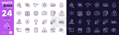 Illustration for Marketing, 5g technology and Recovery photo line icons for website, printing. Collection of Cardboard box, Operational excellence, Hypoallergenic tested icons. Sun energy, Hat-trick. Vector - Royalty Free Image