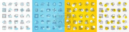 Illustration for Vector icons set of Banking, Inspect and Road line icons pack for web with Auction, Euro rate, Spf protection outline icon. Versatile, Making money, Transport insurance pictogram. Vector - Royalty Free Image