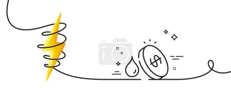 Illustration for Fuel prices line icon. Continuous one line with curl. Petrol price sign. Diesel rate symbol. Fuel price single outline ribbon. Loop curve with energy. Vector - Royalty Free Image