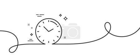 Ilustración de Icono de línea de gestión de tiempo. Continuo una línea con rizo. Señal de reloj. Mira el símbolo. Cinta de contorno único de tiempo. Patrón de curva de bucle. Vector - Imagen libre de derechos