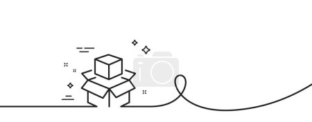 Illustration for Box line icon. Continuous one line with curl. Delivery parcel sign. Packing boxes symbol. Packing boxes single outline ribbon. Loop curve pattern. Vector - Royalty Free Image