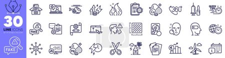 Illustration for Clipboard, Euro rate and Square meter line icons pack. Time management, Windmill turbine, Energy inflation web icon. Recovery hdd, Fire energy, Scissors pictogram. Cough. Design with pen tool. Vector - Royalty Free Image