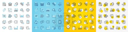 Illustration for Vector icons set of Timer, Inspect and Event click line icons pack for web with Biotin vitamin, Medical mask, Efficacy outline icon. Time management, Exhaust, Web system pictogram. Vector - Royalty Free Image