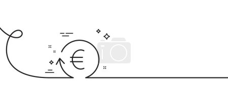 Téléchargez les illustrations : Euro Icône de ligne de change monétaire. Continu une ligne avec boucle. Signe de devise bancaire. EUR Symbole cash. Monnaie de change ruban contour unique. Courbe de boucle. Vecteur - en licence libre de droit