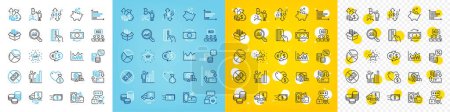 Illustration for Vector icons set of Dollar rate, Cyber attack and Vip star line icons pack for web with Cash transit, Online shopping, Inflation outline icon. Card, Tips, Graph chart pictogram. Vector - Royalty Free Image