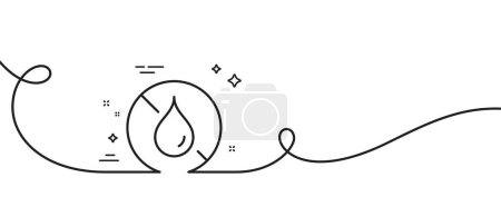 Illustration for No waterproof line icon. Continuous one line with curl. Water resistant sign. Drop protection symbol. No waterproof single outline ribbon. Loop curve pattern. Vector - Royalty Free Image