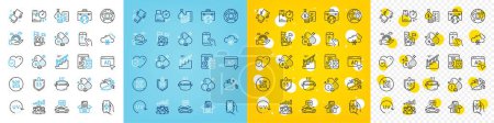 Illustration for Vector icons set of Uv protection, Iodine mineral and Music app line icons pack for web with Ad, Delivery time, Stairs outline icon. Ph neutral, Cyber attack, Thiamine vitamin pictogram. Vector - Royalty Free Image