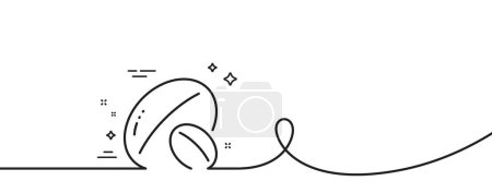 Illustration for Soy nut line icon. Continuous one line with curl. Tasty nuts sign. Vegan food symbol. Soy nut single outline ribbon. Loop curve pattern. Vector - Royalty Free Image