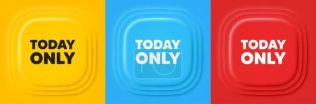 Illustration for Today only sale tag. Neumorphic offer banners. Special offer sign. Best price promotion. Today only podium background. Product infographics. Vector - Royalty Free Image
