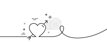 Illustration for Love line icon. Continuous one line with curl. Valentine heart sign. Couple relationships symbol. Love single outline ribbon. Loop curve pattern. Vector - Royalty Free Image