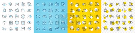 Illustration for Vector icons set of Cashew nut, Money box and Metro map line icons pack for web with Cloud sync, Seo idea, Account outline icon. Hold box, Social distancing, Money wallet pictogram. Vector - Royalty Free Image