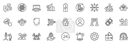 Ilustración de Los iconos de paquete como consejos rápidos, Videoconferencia y la recuperación de iconos de línea de archivos para la aplicación incluyen entrevista de trabajo, Recordatorio, gráfico esquema conjunto web icono delgado. Inclusión, Wallet. Vector - Imagen libre de derechos