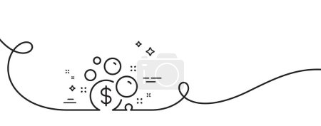 Illustration for Launder money line icon. Continuous one line with curl. Cash corruption sign. Tax avoidance symbol. Launder money single outline ribbon. Loop curve pattern. Vector - Royalty Free Image