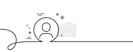 Illustration for Headshot line icon. Continuous one line with curl. Avatar placeholder sign. User profile symbol. Headshot single outline ribbon. Loop curve pattern. Vector - Royalty Free Image
