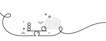 Illustration for Balance line icon. Continuous one line with curl. Mind stability sign. Concentration symbol. Balance single outline ribbon. Loop curve pattern. Vector - Royalty Free Image