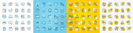 Illustration for Vector icons set of Fireworks explosion, Gas grill and Holidays shopping line icons pack for web with Travel loan, Journey, Pin outline icon. Sun protection, Fastpass, Be good pictogram. Vector - Royalty Free Image