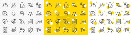 Illustration for Outline Washing machine, Graph chart and Plane line icons pack for web with Buyer insurance, Fireworks rocket, Recovery trash line icon. Launch project, Idea, Quick tips pictogram icon. Vector - Royalty Free Image